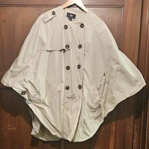 H&M Trench Style Poncho Cape w Pockets Sz S